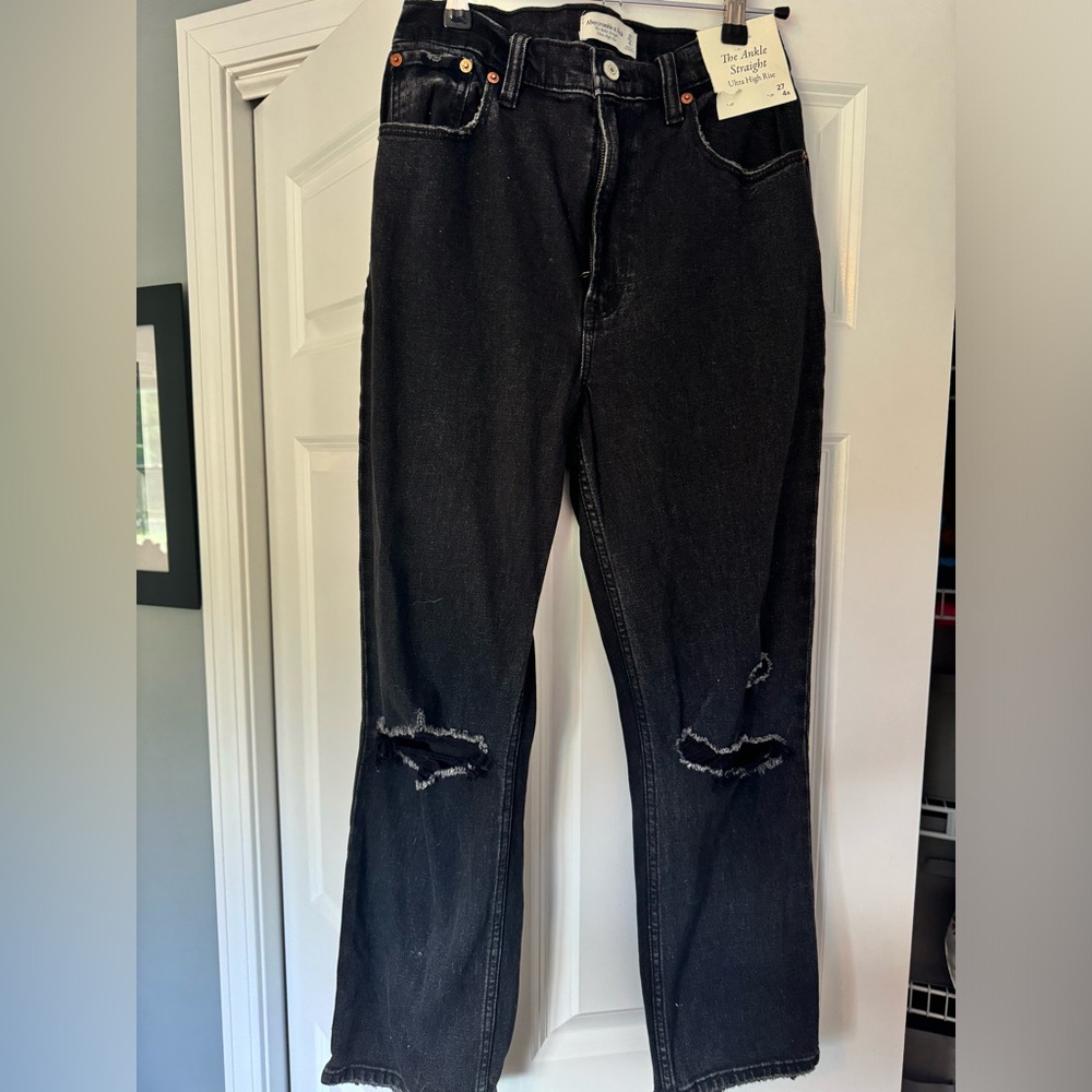 Abercrombie The Ankle Straight Ultra High Rise